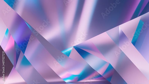 Triangles geometry, glass, crystal, close up background with geometric shapes, macro view, refraction, holographic gradients, AI Generated