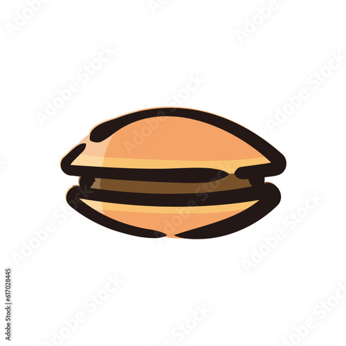 Dorayaki - Japanese dessert and sweets icon/illustration (Hand-drawn line, colored version)