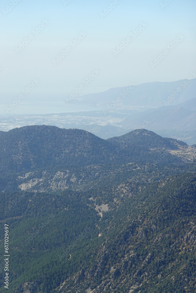 The view from Calis mountain, the mountain between Kemer and Camyva, Turkey