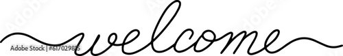 Welcome hand drawn lettering. Styled calligraphy. Vector.