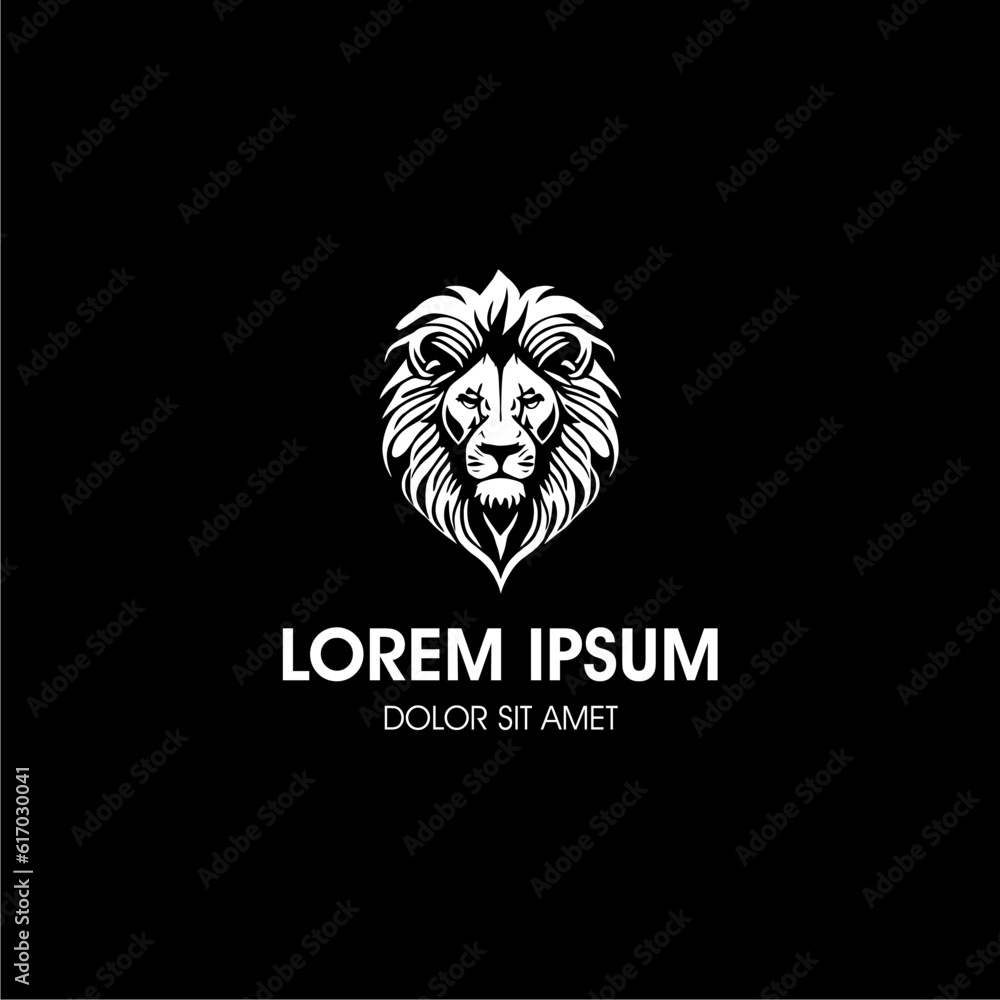 Fototapeta premium Lion logo vector illustration, emblem design.