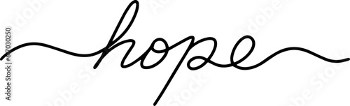 Hope hand drawn lettering. Styled calligraphy. Vector.