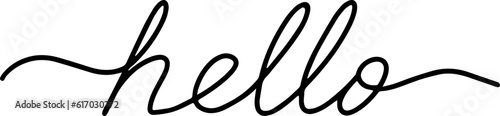 Hello hand drawn lettering. Styled calligraphy. Vector.