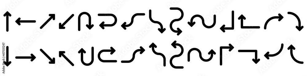 Arrow icon set. Different arrows orientation Arrow icon set. Different arrows orientation