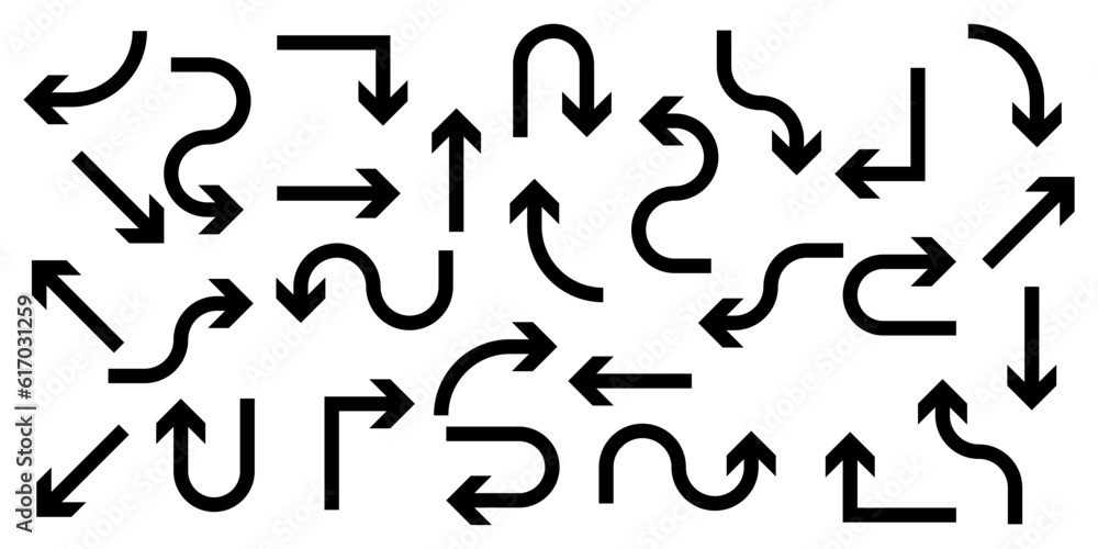 Arrow icon set. Different arrows orientation Arrow icon set. Different arrows orientation