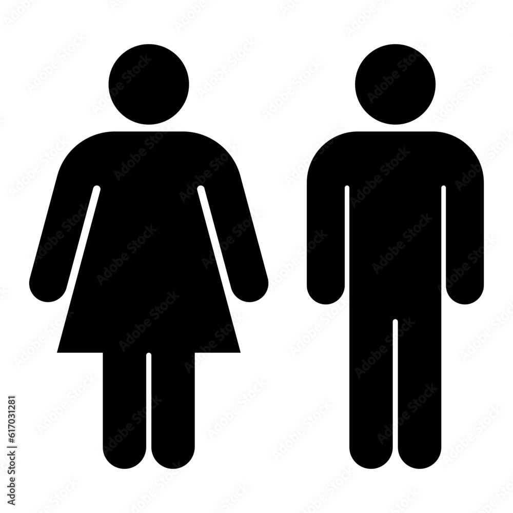 Woman and man silhouette icons Woman and man silhouette icons