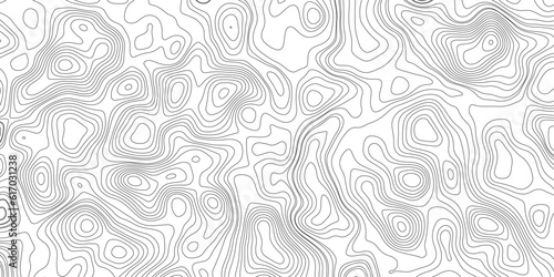 Topographic map background geographic line map with elevation assignments. Modern design with White background with topographic wavy pattern design.paper texture Imitation of a geographical map shades
