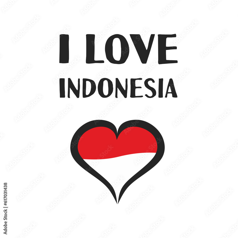 i love indonesia - t-shirt design, print, sticker, vector