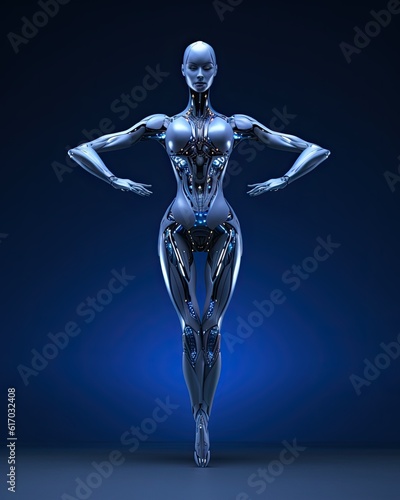 Female Humanoid Ballet Dancer in Pose Feminine Android Busting Some Moves Female Robot Raving Feminine Cyborg Stance © Mike Walsh
