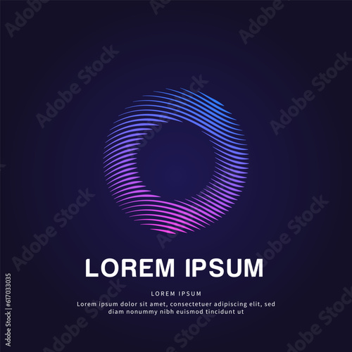 Vector logo O letter color silhouette on a dark background. simple line art letter O Vector logotype illustration. O letter vector template suitable for organization, company, or community. EPS 10
