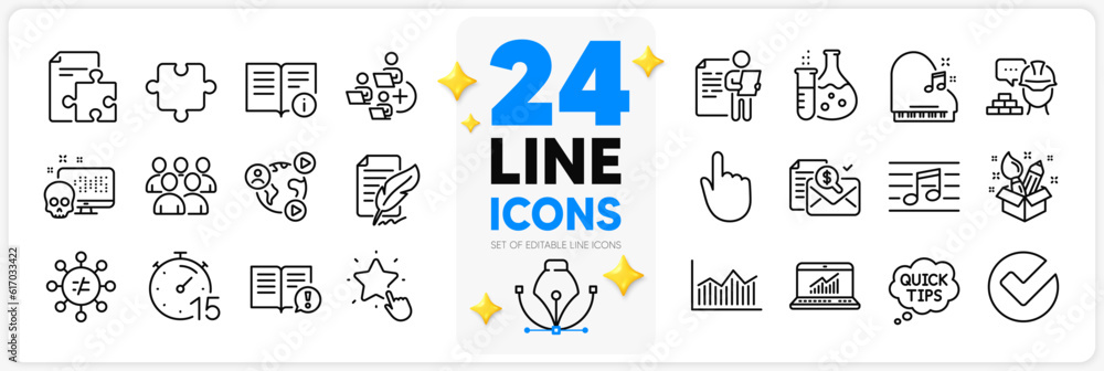Icons set of Discrimination, Technical info and Ranking star line icons ...