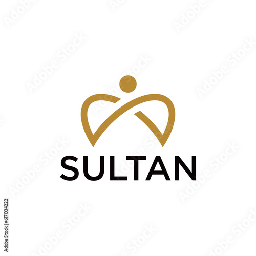 Wall Mural sultan crown logo with simple line graphic design