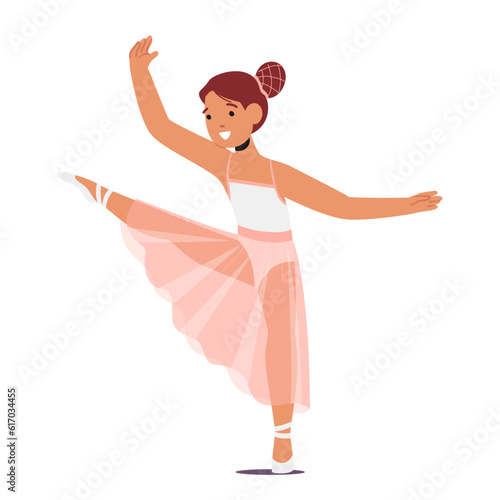 Cute and Charming Young Girl Character Dressed In A Tutu And Ballet Slippers, Poised And Graceful, Radiating Beauty