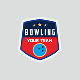 bowling sports badge emblem logo