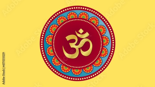 Hum Om Devanagari divine Hindu background video 