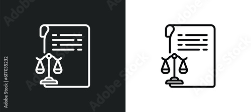 documents line icon in white and black colors. documents flat vector icon from documents collection for web, mobile apps and ui.