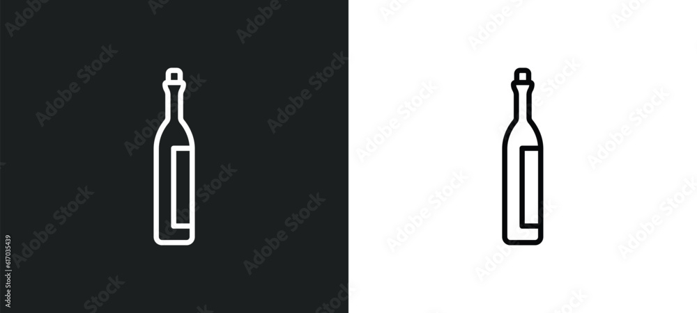 wine bottle line icon in white and black colors. wine bottle flat vector icon from wine bottle collection for web, mobile apps and ui. wine bottle line icon in white and black colors. wine bottle flat vector icon from wine bottle collection for web, mobile apps and ui.