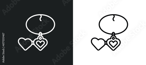 locket line icon in white and black colors. locket flat vector icon from locket collection for web, mobile apps and ui.