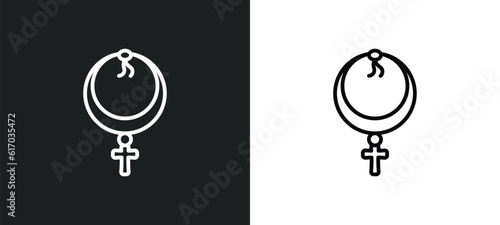 anj line icon in white and black colors. anj flat vector icon from anj collection for web, mobile apps and ui.