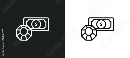 pawn shop line icon in white and black colors. pawn shop flat vector icon from pawn shop collection for web, mobile apps and ui.