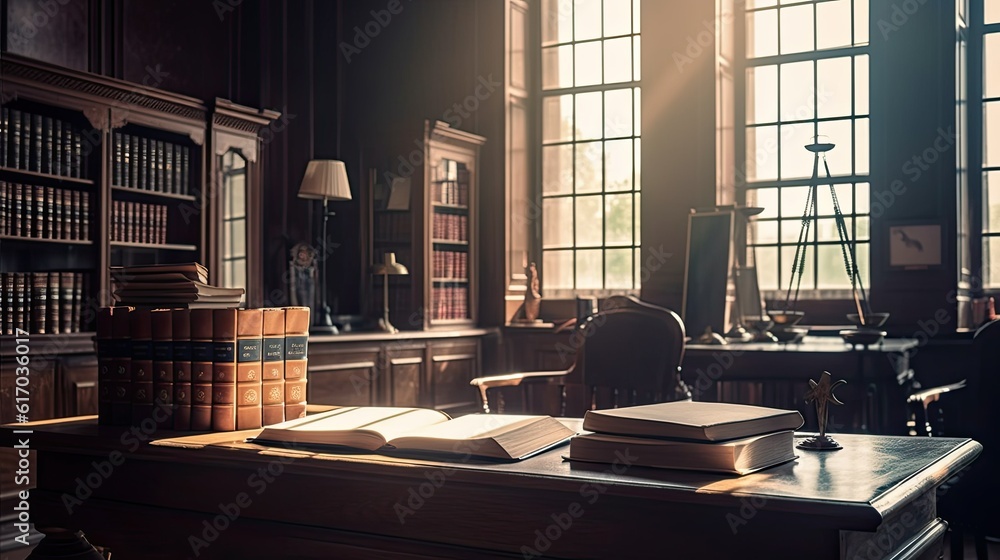 Mallet, legal code and scales of justice. Law concept studio shots