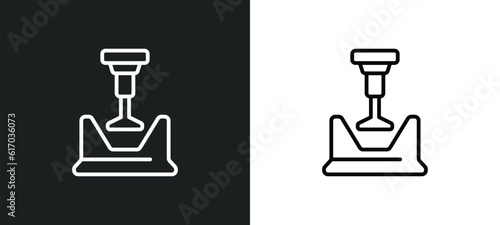 crusher line icon in white and black colors. crusher flat vector icon from crusher collection for web, mobile apps and ui.