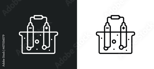 electrolysis line icon in white and black colors. electrolysis flat vector icon from electrolysis collection for web, mobile apps and ui.