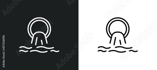 sewage line icon in white and black colors. sewage flat vector icon from sewage collection for web, mobile apps and ui.