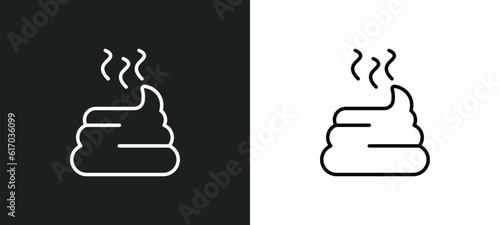 dung line icon in white and black colors. dung flat vector icon from dung collection for web, mobile apps and ui.