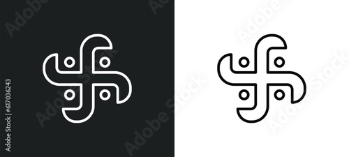 hindu line icon in white and black colors. hindu flat vector icon from hindu collection for web, mobile apps and ui.