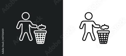 throw line icon in white and black colors. throw flat vector icon from throw collection for web, mobile apps and ui.