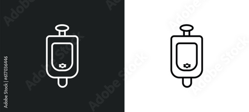 urinal line icon in white and black colors. urinal flat vector icon from urinal collection for web, mobile apps and ui.