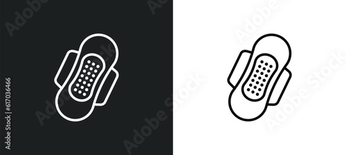 sanitary napkin line icon in white and black colors. sanitary napkin flat vector icon from sanitary napkin collection for web, mobile apps and ui.