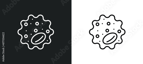 basophil line icon in white and black colors. basophil flat vector icon from basophil collection for web, mobile apps and ui.