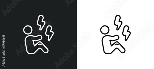 pain line icon in white and black colors. pain flat vector icon from pain collection for web, mobile apps and ui.