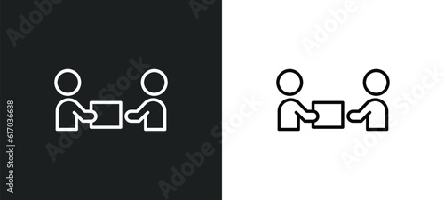 give over line icon in white and black colors. give over flat vector icon from give over collection for web, mobile apps and ui.