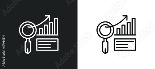 analysis line icon in white and black colors. analysis flat vector icon from analysis collection for web, mobile apps and ui.