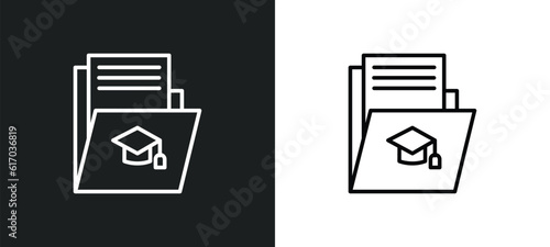 curriculum line icon in white and black colors. curriculum flat vector icon from curriculum collection for web, mobile apps and ui.