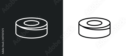 puck line icon in white and black colors. puck flat vector icon from puck collection for web, mobile apps and ui.