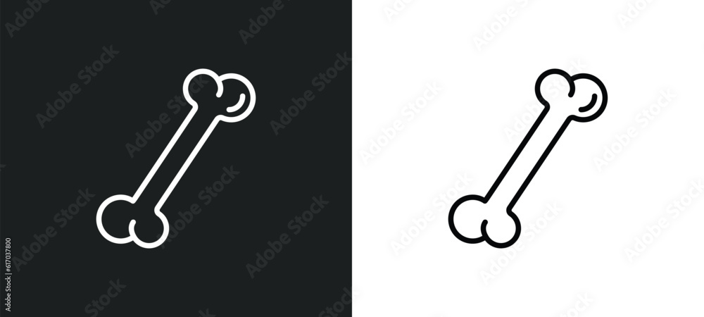 bone line icon in white and black colors. bone flat vector icon from bone collection for web, mobile apps and ui. bone line icon in white and black colors. bone flat vector icon from bone collection for web, mobile apps and ui.