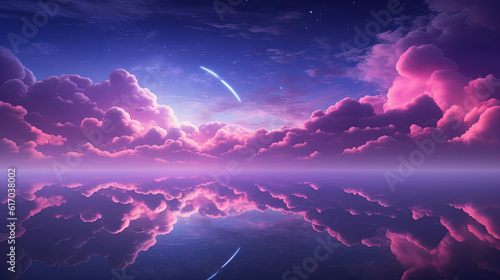 Night time dreamy cloud landscape background