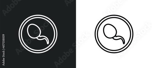 Fotografija spermatozoon line icon in white and black colors