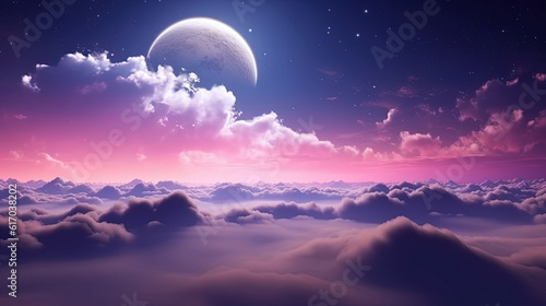 Night time dreamy cloud landscape background © Absent Satu