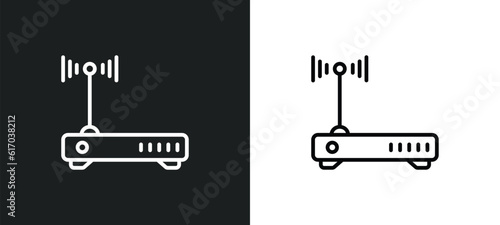 hardware hotspot line icon in white and black colors. hardware hotspot flat vector icon from hardware hotspot collection for web, mobile apps and ui.
