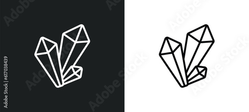 crystals line icon in white and black colors. crystals flat vector icon from crystals collection for web, mobile apps and ui.
