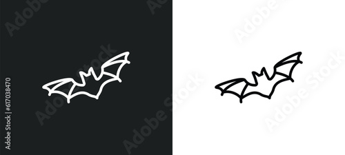 bats line icon in white and black colors. bats flat vector icon from bats collection for web, mobile apps and ui.
