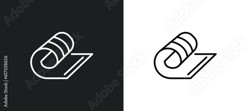 mat line icon in white and black colors. mat flat vector icon from mat collection for web, mobile apps and ui.