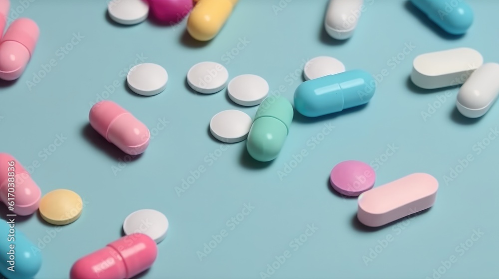 Pills on table Pills on table