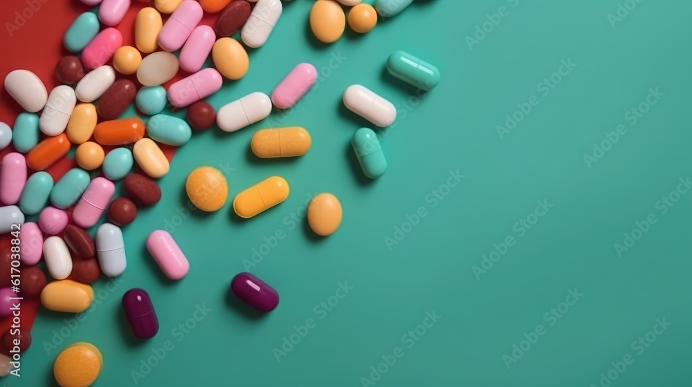 Pills on table Pills on table