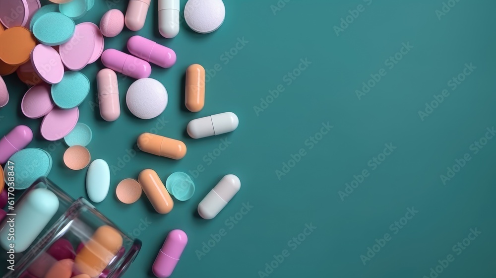 Pills on table Pills on table